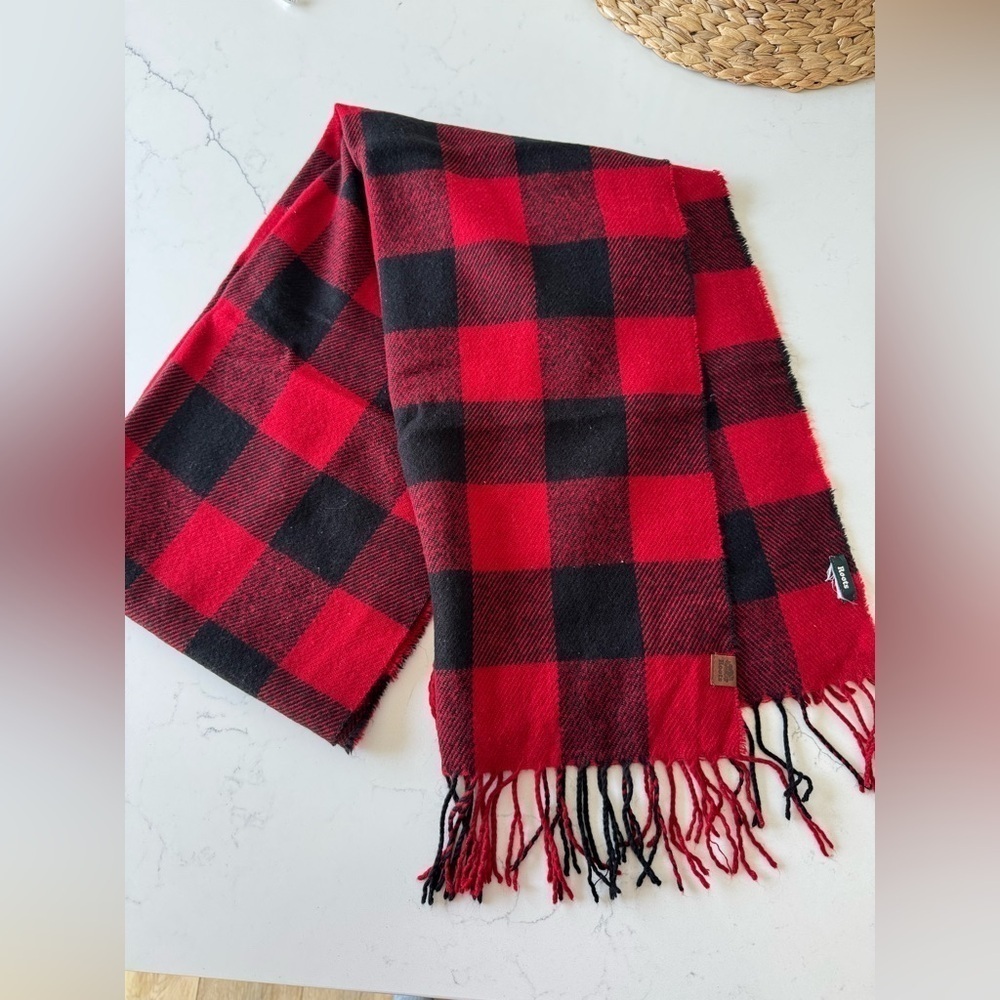 Roots Buffalo Red Plaid Scarf